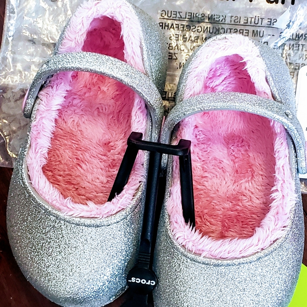 Toddler Crocs Karin Sparkle Lined Clog (Size 7)